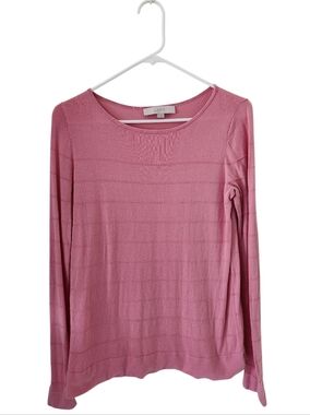 Loft Pink Knit Crewneck Sweater